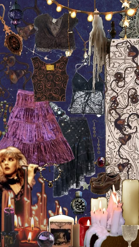 #whimsigoth #whimsigothic #whimsygoth #stevienicks #vintage #witchy #ethereal # whimsigothaesthetic Purple Whimsigothic Outfit, Pink Whimsigoth, Esoteric Girlblogger, Outfits Whimsigoth, Goth Aesthetic Outfit, Whimsigoth Outfits, Nana Clothes, Whimsigoth Aesthetic, Witchy Outfits