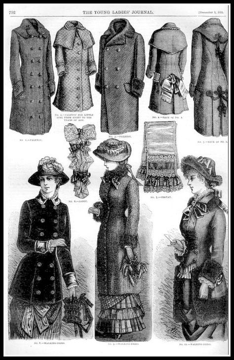 1881 Vintage Fashion Plates - The Young Ladies Journal No.44 | Flickr - Photo Sharing! 1881 Fashion, Industrial Revolution Fashion, Walking Dress, 1880s Fashion, Art Costume, 20th Century Fashion, 19th Century Fashion, Century Clothing, Antique Clothing