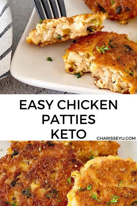 Keto Chicken Patties, Keto Cheesy Chicken, Chicken Patty Recipes, Cena Keto, Keto Diets, Boiled Egg Diet Plan, Patties Recipe, Chicken Patties, Carb Dinner