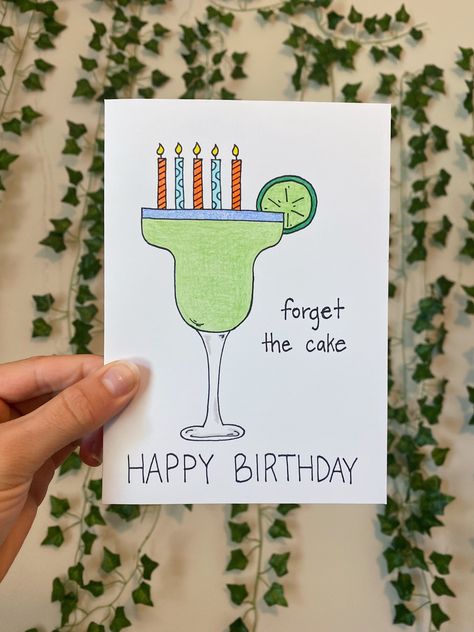 Margarita happy birthday handmade card Margarita Cards Birthday, 21 Bday Cards Diy, Funny Happy Birthday Cards Diy, 21st Birthday Cards Diy, 21 Birthday Cards, Diy 21st Birthday Cards, 21st Birthday Card Ideas, 19th Birthday Card, Birthday Margarita