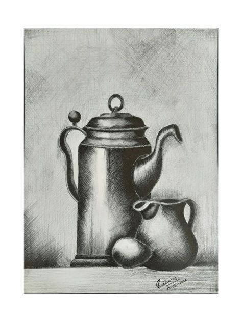 #crosshatching #shading #still life Hatching technique on symmetrical shapes Cross Shading Drawing, Cross Hatching Still Life, Still Life Hatching, Cross Hatching Drawing Easy, Still Life Sketch Easy, Shading Still Life, Still Life Shading, Crosshatching Shading, Crosshatching Drawing