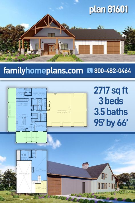 House Plans With Garage, Rv Garage Plans, Rv Garage, Barndominium Plans, Barn Style House Plans, Garage House Plans, Cabin House Plans, Barndominium Floor Plans, Garage Plan