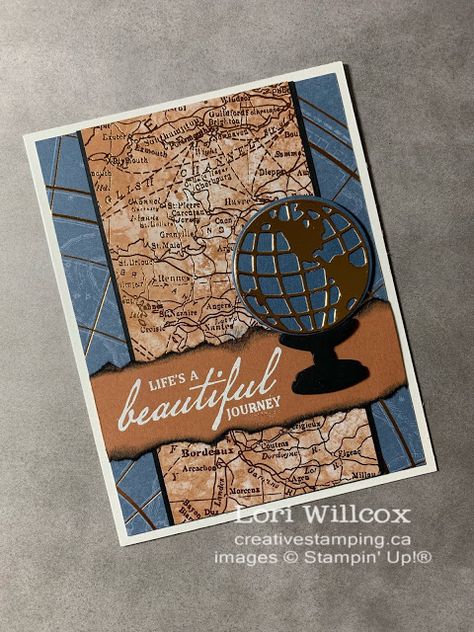 Globe Earth, Guy Cards, A Globe, Masculine Birthday Cards, Retirement Cards, Going Live, Travel Cards, Graduation Card, Birthday Cards For Men