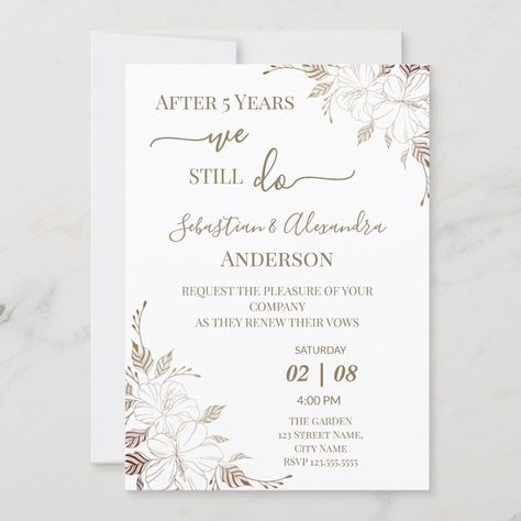 We still Do Renewal Wedding Vows Anniversary Invit Invitation Size: 5" x 7". Gender: unisex. Age Group: adult. Pattern: check. Material: Semi-Gloss. Wedding Renewal Dress, Wedding Renewal Invitations, Silver Anniversary Party, Wedding Vowels, Golden Wedding Anniversary Invitations, 25th Wedding Anniversary Invitations, Wedding Vow Renewal Ceremony, Vow Renewal Invitations, Renewal Wedding