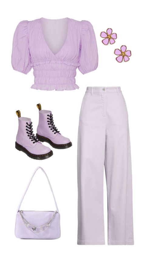 This is an outfit inspired by Rapunzel and what I thought she would wear in a modern day world. Rapunzel Inspired Outfits, Rapunzel Inspired Outfit, Rapunzel Outfit, Easy Hairstyles For Thick Hair, Rapunzel Tangled, Disney Princess Modern, Outfit Inspired, Disney Inspired Outfits, Inspired Outfits