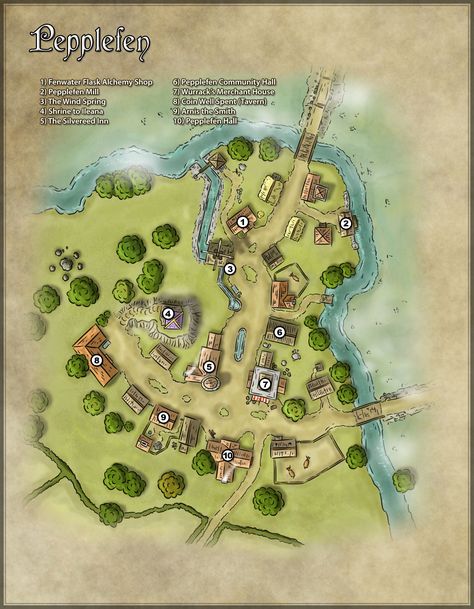 Pathfinder Maps, Cartographers Guild, Fantasy City Map, Village Map, Map Layout, Fantasy Town, Fantasy World Map, Tabletop Rpg Maps, Fantasy Maps