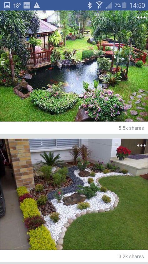 Kolam Koi, Taman Air, Pinterest Garden, نباتات منزلية, Front Yard Garden Design, Desain Lanskap, Rock Garden Landscaping, Landscape Designs, Backyard Garden Design