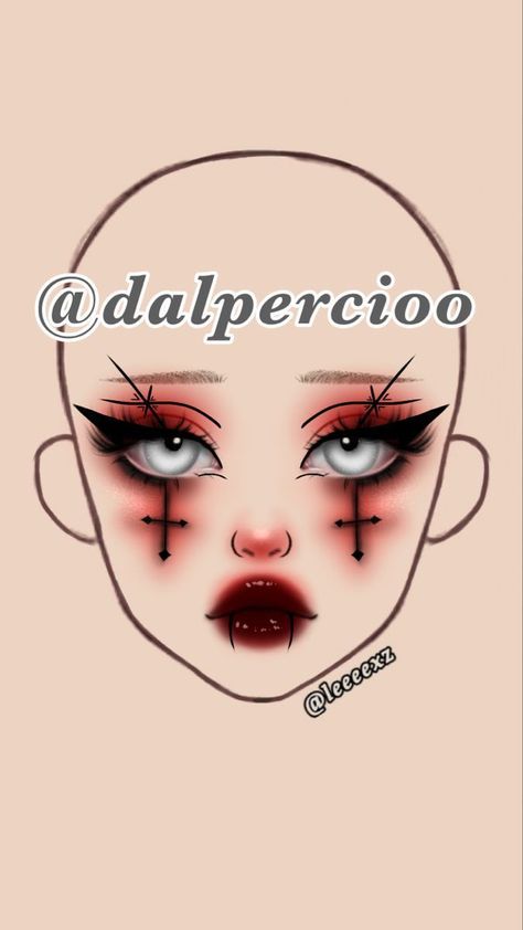 Make Up Guide, Devil Makeup, Asian Makeup Tutorials, Makeup Charts, Holloween Makeup, Creepy Makeup, Dag Make Up, Anime Eye Makeup, Gyaru Makeup