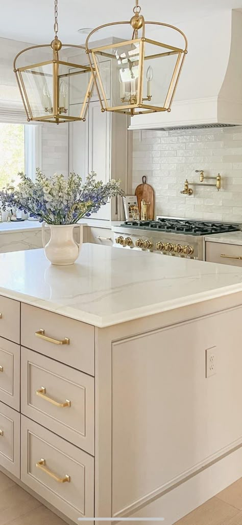 Greige Kitchen Cabinets, Taupe Kitchen Cabinets, Greige Kitchen, Cream Kitchen Cabinets, Taupe Kitchen, Beige Cabinets, Beige Kitchen, Gold Kitchen, Kitchen Cabinet Colors