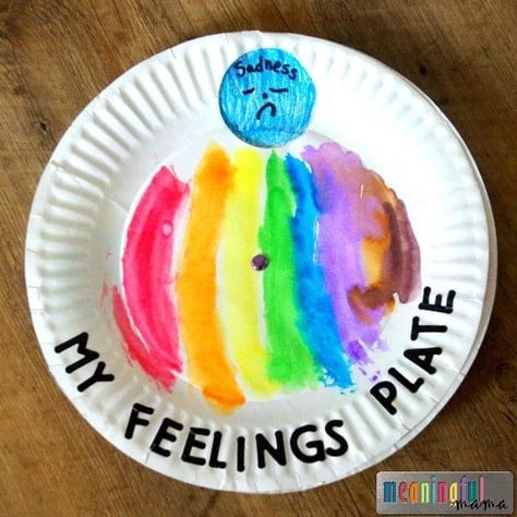 This paper plate feeling spinner is one more tool to help your child identify the emotions they are feeling. Feeling Crafts For Toddlers, Paper Plate Activities, Emotions For Kids, Feelings Activities Preschool, Emotional Learning Activities, Feelings Games, Emotions Preschool, List Of Emotions, Learning Activities For Kids