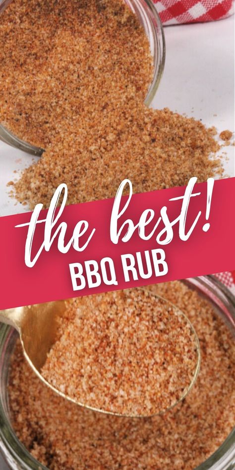 This easy homemade barbecue dry rub recipe is a blend of spices that adds so much flavor to ribs, pork, chicken and more! Bbq Rubs Homemade, Homemade Bbq Rub, Bbq Rub Recipe, Bbq Dry Rub, Homemade Dry Mixes, Spice Rubs, Bbq Spice, Dry Rub Recipes, Homemade Spice Mix