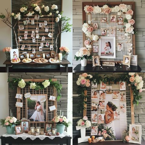 bridal shower photo display Display Bridal Shower Ideas, Bridal Shower Picture Ideas, Bridal Shower Picture Display, Bridal Shower Photo Display, Bridal Shower Photo Frame, Bridal Shower Display, Photo Display Ideas, Bridal Shower Pictures, Shower Pictures