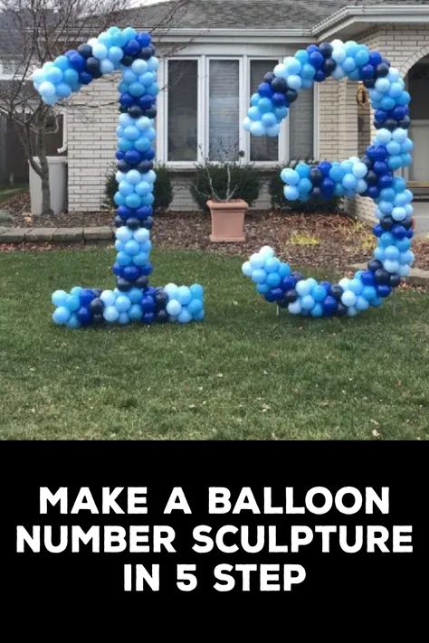 How to Make a Balloon Number Sculpture Diy Balloon Numbers, Balloon Numbers Diy Tutorials, Diy Number Balloon Sculpture, Balloon Letters Diy, Balloon Numbers, Huge Balloons, How To Make Balloon, Diy Letters, Balloon Sculptures