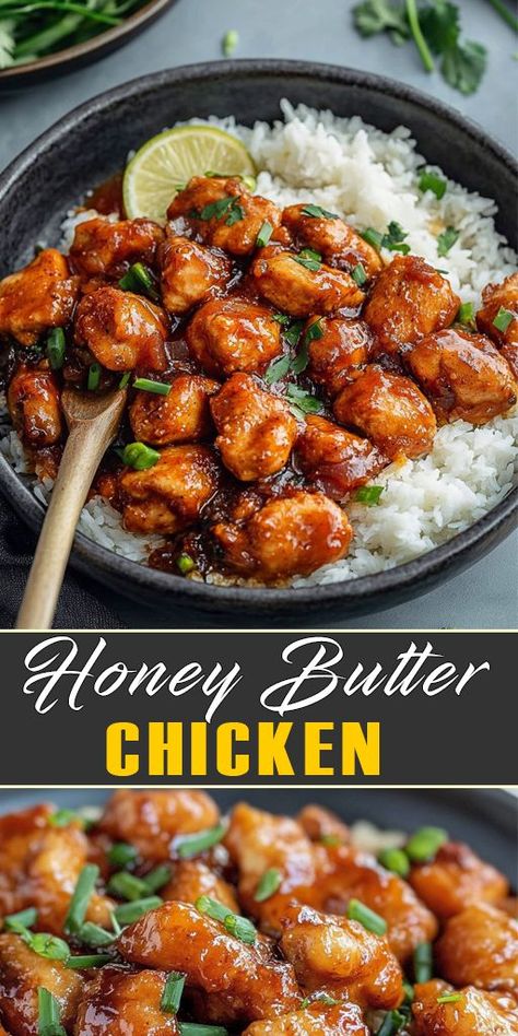 🍯🐔 Sweeten your dinner with this irresistible Honey Butter Chicken! This easy-to-make dish features tender, juicy chicken coated in a luscious honey butter sauce that’s both sweet and savory. 👉 Ready to enjoy this delicious honey butter chicken? Click for the full recipe and tips for perfect results! #HoneyButterChicken #EasyDinner #QuickRecipes #ChickenDinner #SweetAndSavory #FamilyFavorites #ComfortFood #DeliciousMeals #WeeknightDinner #HomeCooking Easy Chicken Sauce Recipes Simple, Dinner Chicken Breast Recipes, Crispy Honey Butter Chicken, Honey Butter Chicken Bites, Easy Crockpot Butter Chicken, Dinner With Chicken Ideas, Honey Butter Fried Chicken Recipe, Sauces To Put On Chicken, Things To Make With Chicken Tenders