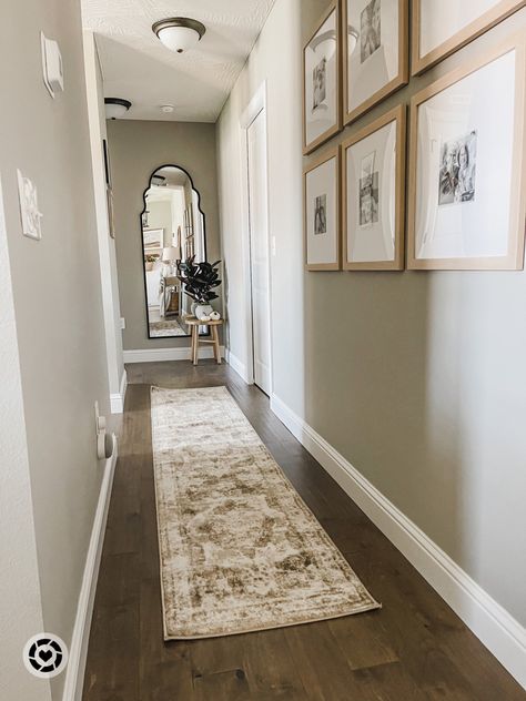 Next To Door Decor Interior, Upper Hallway Ideas, Long Dark Hallway Decorating, Empty Wall Ideas Hallway, End Of Hallway Decor Ideas, End Of Hallway Decor, Long Hallway Ideas, End Of Hallway, Narrow Hallway Decor