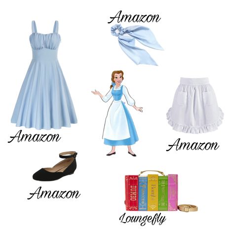 Belle Inspired Outfits Casual, Belle Outfit Ideas, Belle Outfit Ideas Disney, Belle Costume Ideas, Belle Inspired Outfits, Belle Disneybound, Belle Blue Dress, Belle Aesthetic, Disney Bound Outfits Casual