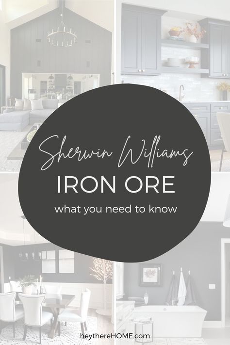 Like your favorite "little black dress" that goes with anything, Iron Ore SW 7069 is an enduring, sophisticated and elegant choice. Sherwin Williams Iron Ore Furniture, Iron Ore In Bathroom, Iron Ore Behr Match, Tricorn Vs Iron Ore, Sherwin Williams Iron Ore Living Room, Iron Ore And White Exterior, Iron Ore Built In Cabinets, Sw Iron Ore Bedroom, Sw Iron Ore Kitchen Island