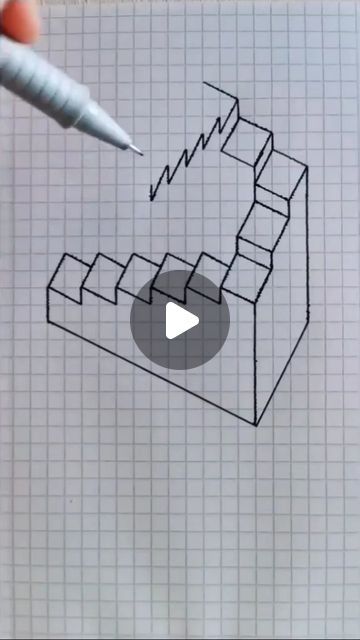 ArtIRtube on Instagram: "3D drawing of stairs😯🤯
.

Follow: @Artirtube
Telegram: @Artirtube
Full video👇🏻
Channel YouTube: @Artirtube

#Artirtube #design #Drawing #video #clip #amazing #iran #instagram #new #learn #youtube #3d #3ddrawing #stairs" 3d Drawings On Graph Paper, Graph Paper Drawings, 3d Drawings, Paper Drawing, Graph Paper, Design Drawing, Video Clip, Iran, 3 D