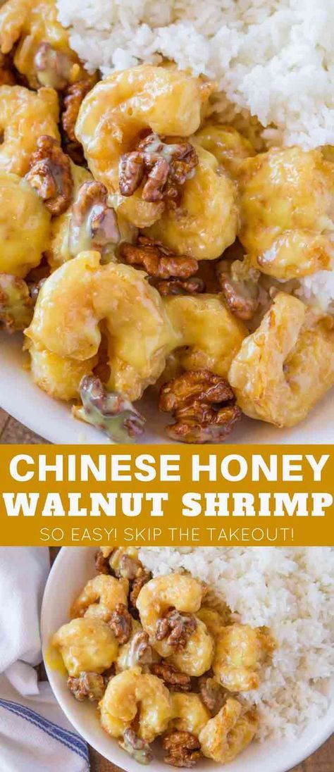 Honey Walnut Shrimp made just like your favorite takeout restaurant with the sweet honey sauce, whole walnuts and crispy fried shrimp! #chineserecipes #shrimp #shrimprecipes Crispy Fried Shrimp, Honey Walnut, Authentic Chinese Recipes, Honey Walnut Shrimp, Mapo Tofu, Honey Sauce, Shrimp Recipes For Dinner, Easy Chinese Recipes, Shrimp Recipes Easy