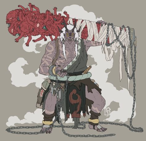 Yokai Character Design, Sif Dark Souls, Japanese Yokai, Creature Fantasy, Remote Places, Character Design Challenge, Character Design Art, 다크 판타지, Piece By Piece