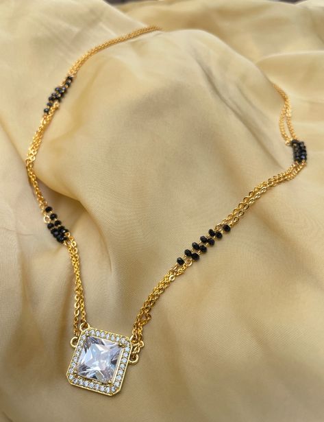 Square Diamond Mangalsutra Gold Plated Mangalsutra Bollywood | Etsy India Double Chain Mangalsutra Gold, Solitaire Mangalsutra, Nail Gold, Tanishq Jewellery, Long Mangalsutra, Mangalsutra Design, Black Beads Mangalsutra, Rose Mehndi Designs, Diamond Mangalsutra