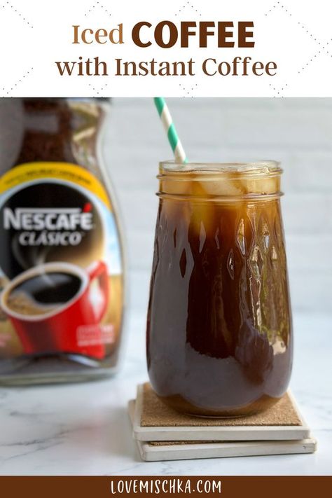 Learn how to quickly and easily make a refreshing iced coffee, at home, with instant coffee. It’s ready in less than five minutes, requires very little effort, and is the perfect way to start a busy day. Instant Iced Coffee Recipe Easy, Instant Coffee Iced Coffee Recipe, Nescafe Iced Coffee, Nescafe Iced Coffee Recipe, Nescafe Recipe, Favorites Questions, Instant Iced Coffee Recipe, Easy Iced Coffee Recipe, Diy Iced Coffee