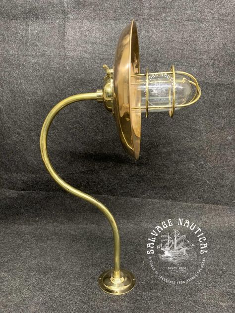 Illuminate your space with this Modern Theme Nautical Brass Bulkhead Light! ⚓️ Perfect for wall or ceiling, this antique reproduction boasts a big shade crafted from brass, glass, and copper. #NauticalDecor #BrassLighting #HomeLighting #VintageVibes #InteriorDesign ✨  #eBay #eBayStore #eBaySeller #Brass #PassagewayBulkheadLight #Copper #Glass #AntiqueReproduction Nautical Antiques, Night Decor, Brass Light Fixture, Nautical Lighting, Bulkhead Light, Modern Nautical, Antique Pictures, Copper Glass, Bonfire Night