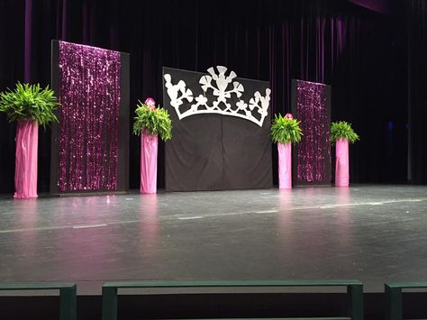 Staging for the Think Pink Benefit Pageant | Miss Charlottesville Pageant… Pagent Stage Background, Beauty Pageant Decorations Ideas, Beauty Pageant Stage Decorations, Pageant Themes Decoration, Pagent Stage Decorations, Pink Stage Decorations, Pageant Stage Background, Pageant Theme Ideas, Pageant Decorations