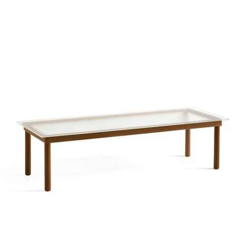 The rectangular HAY Kofi Coffee Table, designed by Martin Solem, boasts a clean, simple design where opposite materials unite as one. Coffee Table Inspiration, Reeded Glass, Solid Coffee Table, Coffee Table Rectangle, Walnut Coffee Table, Contemporary Coffee Table, Glass Coffee Table, Ferm Living, House Doctor