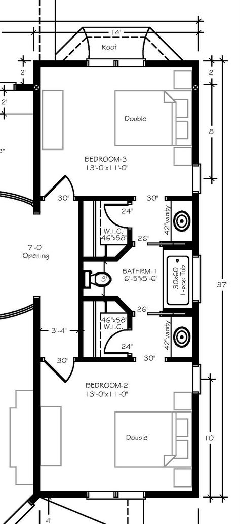 Help with main bath floorplan - Bathrooms Forum - GardenWeb Connected Bedrooms Layout, Shared Bathroom Floor Plan, Two Entry Bathroom Layout, 2 Bedroom With Jack And Jill Bathroom, Shared Ensuite Bathroom Layout, Bathroom Connected To Two Bedrooms, Two Bathrooms Side By Side Layout, Jack And Jill Bathroom Ideas Separate Sinks, Bedroom With Jack And Jill Bathroom Layout