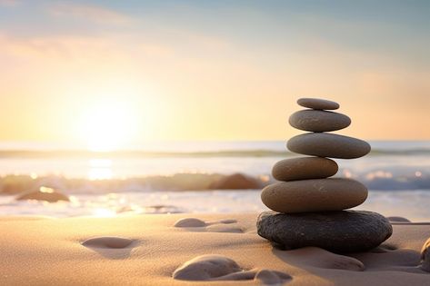 Free photo zen stones balanced on the be... | Free Photo #Freepik #freephoto #zen-stones #calm #zen #stability