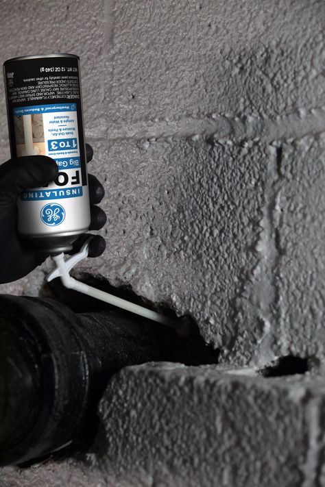 GE-branded Big Gaps and Cracks Insulating Foam expands to fill and seal large gaps and cracks that are wider than 1-inch. Block out pests, moisture and drafts with a powerful airtight and water-resistant seal. Use this foam sealant indoors or outdoors to weatherproof, spot insulate or seal large gaps and cracks in areas like basements, crawl spaces, foundations, under baseboards, around plumbing, around HVAC ductwork and more. Backed by a lifetime guarantee, GE-branded Gaps and Cracks Insulating Foam creates long-lasting, weatherproof seals you can trust. GE Big Gaps 12-oz Straw Indoor/Outdoor Spray Foam Insulation | 2844274 Hvac Ductwork, Camper Repair, Spray Foam Insulation, Spray Foam, Duct Work, Foam Insulation, Lowes Home Improvements, Patio Ideas, Baseboards