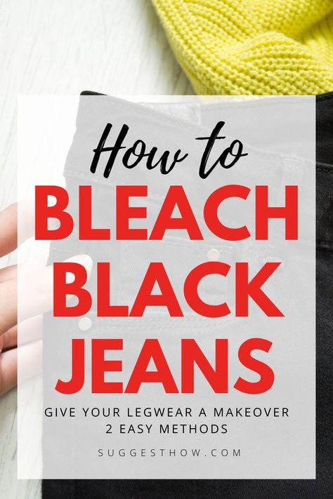 A trend that has been catching eyes is that of bleached, light-wash jeans. However, bleaching is no easy task when it comes to dark washes, especially if you’re working with black jeans.But worry not. If you have a pair of black jeans you’re worried you won’t be able to lighten successfully, we’ve got your back. Read on for some quick tips and tricks on how to bleach black jeans to a crisp grey or white undertone. Bleach Jeans Diy, Bleach Water, Jeans Ideas, Bleached Jeans, Fabric Conditioner, Bleached Denim, Denim Diy, Home Diy On A Budget, Jeans Diy