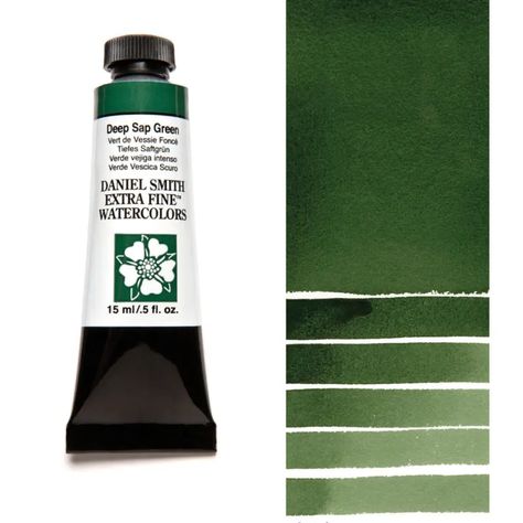 Deep Sap Green - DANIEL SMITH Artists’ Materials Daniel Smith Watercolor, Screen Printing Studio, Sap Green, Liquid Watercolor, Acrylic Set, Gel Medium, Fluid Acrylic Painting, Watercolor Paints, Fluid Acrylics