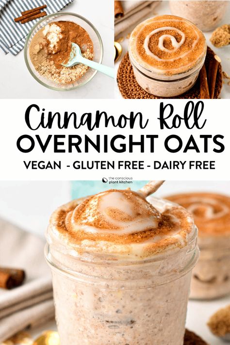 Overnight Oats With Jam, Overnight Instant Oats, Overnight Oats With Milk, Cinnamon Roll Overnight Oats, Gluten Free Overnight Oats, Rolled Oats Recipe, Oats With Milk, Oats With Yogurt, Overnight Oats Recipe Easy