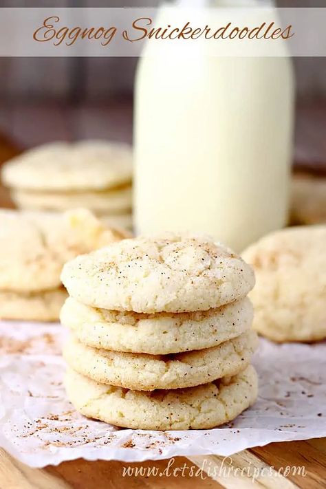 Eggnog Snickerdoodles Diy Eggnog, Eggnog Snickerdoodles, Best Snickerdoodle Cookies, Snickerdoodle Cookies Easy, Easy Eggnog, Eggnog Cookies, Snickerdoodle Recipe, Snickerdoodle Cookies, Snickerdoodle Cookie Recipes