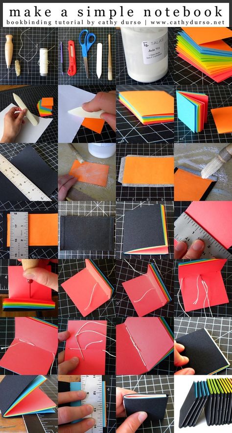 Notesbog Design, Buku Diy, Mini Albümler, Notebook Diy, Simple Notebook, Book Binding Diy, Folding Origami, Diy Papier, Mini Notebooks