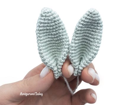 Rabbit Ear Crochet, Crocheted Bunny Ears, Crochet Ears Amigurumi, Crochet Rabbit Ears Free Pattern, Bunny Ear Crochet Pattern, How To Crochet Bunny Ears, Crochet Bunny Ears Pattern, Crochet Bunny Ears Free Pattern, Amigurumi Ears