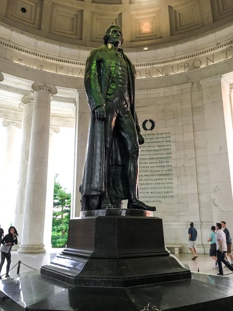 Thomas Jefferson Memorial in Washington DC honors this American President, author of the Declaration of Independence. #JeffersonMemorial #WashingtonDC. Pray For America, Jefferson Memorial, The Declaration Of Independence, Washington Dc Travel, Dc Travel, Lincoln Memorial, Vietnam Veterans Memorial, Washington Monument, National Mall