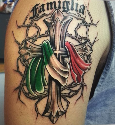 Italian half sleeve tattoo Pinterest Tattoo Ideas, Italy Tattoo, Italian Tattoos, Quarter Sleeve Tattoos, One Line Tattoo, Irish Tattoos, Map Tattoos, Flag Tattoo, Bad Tattoos