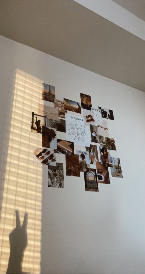 Wall Posters Brown Aesthetic, Brown Wall Collage Aesthetic, Wall Astetic Photos, Wall Decor Astetic, Room Posters Aesthetic Printable Brown, Photos To Hang On Wall Aesthetic, Tan Wall Room Ideas Bedrooms, Brown Astethic Pictures, Asthetic Wall Pictures College