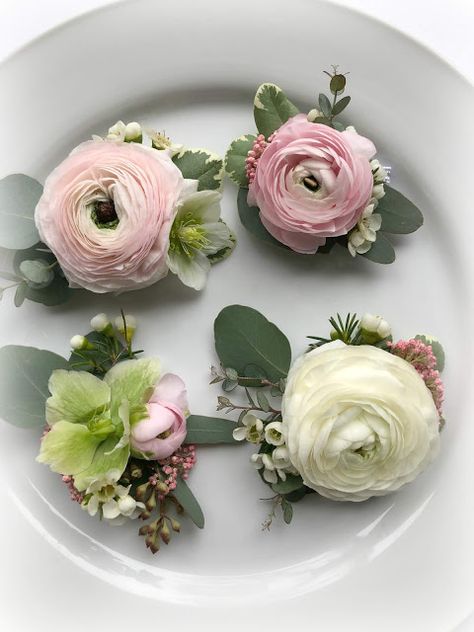 Sweetheart Wrist Corsages:  ranunculus wrist corsages Small Wrist Corsage Wedding, Beautiful Corsages Prom, Corsage For Mother Of The Bride, Formal Corsage Wristlets, Floral Wristlets Wrist Corsage, Modern Wrist Corsage Wedding, Small Wrist Corsage Prom, Flower Wristlet Corsage, Grad Corsage Ideas