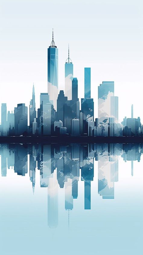 Embrace the beauty of the iconic New York City skyline with this stunning minimalist aesthetic phone wallpaper, featuring a crisp white background and a contrasting blue silhouette of the city. Perfectly tailored for both Android and iPhone devices, this modern aesthetic captures the essence of the metropolis in a sleek, contemporary design. New York City Silhouette, New York Skyline Art, Wallpaper Aesthetic Nyc, White And Blue Aesthetic Wallpaper, Architecture Wallpaper Iphone, New York City Skyline Wallpaper, Blue City Background, Architecture Wallpaper Aesthetic, Blue Minimalist Aesthetic