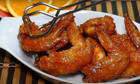 Orange-Glazed Chicken Wings Recipe | Recipes.net Orange Glazed Chicken Wings, Orange Chicken Wings, Orange Glazed Chicken, Honey Balsamic Chicken, Glazed Chicken Wings, Wings In The Oven, Chicken Wings Recipe, Fried Chicken Breast, Orange Glaze