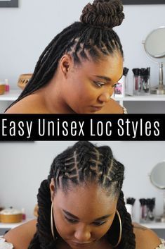 Dread Locks Styles For Ladies, Braided Locs Styles For Women, Dredlocs Style Woman, Easy Loc Styles, Long Loc Styles, Dreads Styles For Women, Dreads Hairstyles, Dread Hairstyles For Men, Mens Haircuts Medium