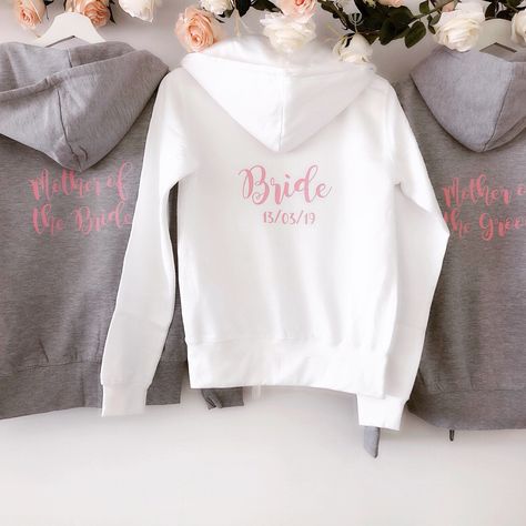 Bridal Party Hoodies, Party Hoodies, Wedding Hoodie, Bride Hoodie, Morning Hair, Wedding Roles, Bride Sweatshirt, Wedding Morning, Womens Hoodies