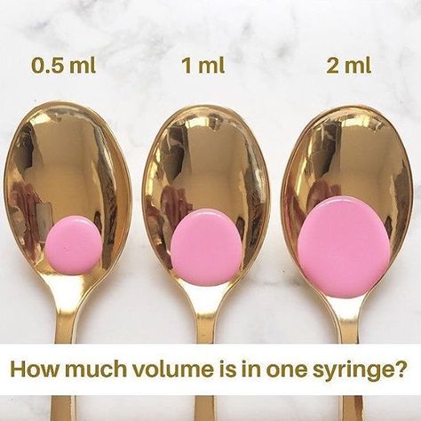 Love this visual. . Did you know 1 syringe of filler is 1 mL? AND 1 mL is equivalent to 1/4 of a teaspoon! . So often clients are worried 1 string is going to be too dramatic OR hoping that 1 syringe will be dramatic. This visual really helps put it into perspective. . Consult with you injector to come up with a plan to reach your aesthetic goals. . If your in the Chicagoland area come see me! . Book an appointment with me at AMA Med Spa.  Christel Diamond Aesthetic Nurse Practitioner. :(847) 71 Botox Quotes, Hyaluronic Acid Fillers, Cosmetic Injectables, Lip Augmentation, Cosmetic Clinic, Facial Aesthetics, Botox Fillers, Aesthetic Medicine, Lip Injections