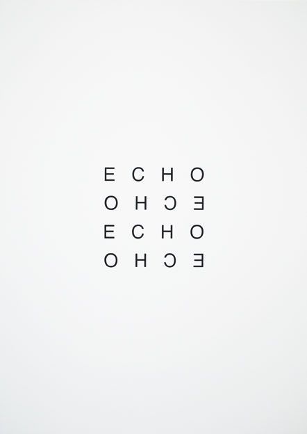 Echo, black white | typography / graphic design: Heinz Gappmayr @ visual poetry | Ideas Para Logos, Inspiration Typographie, Poesia Visual, Buch Design, Graphisches Design, Typography Graphic, Visual Poetry, Typography Letters, Typography Inspiration