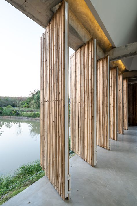 Furnish Studio | 11.29 Studio Batten Walls, Bamboo Roof, Bamboo Building, Bamboo House Design, Bamboo Architecture, Bamboo Construction, Bamboo House, Architecture Design Sketch, Artist Photo