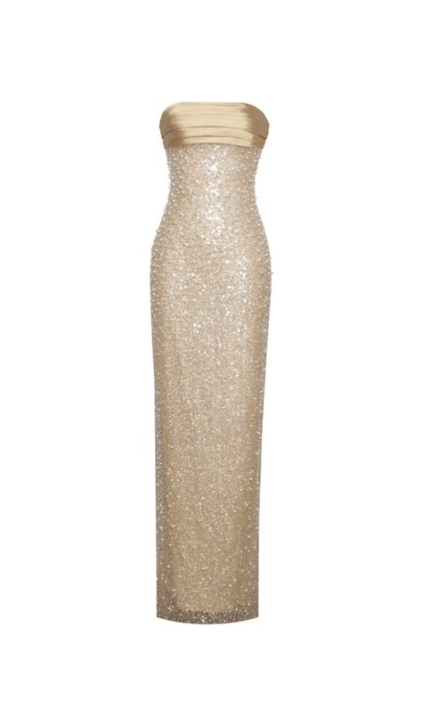 This stunning gold satin maxi dress is adorned with intricate sequins and delicate pearls, creating a truly luxurious and exclusive piece. Its flowing silhouette and exquisite detailing make it the perfect choice for any glamorous occasion. Elevate your wardrobe with this opulent dress. Materials: Sequin & Pearl Be Prom Dress Inspo, Beaded Maxi Dress, Beaded Fabric, Duchess Satin, Prom Dress Inspiration, Cute Prom Dresses, Pretty Prom Dresses, Color Cafe, Gold Satin